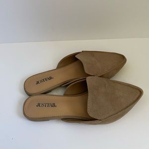 JustFab Mules Suade Flats